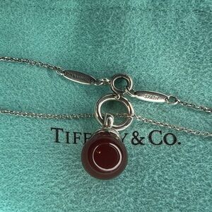 Extremely Rare Beautiful Tiffany Co. Vintage Carnelian Ball Charm Necklace